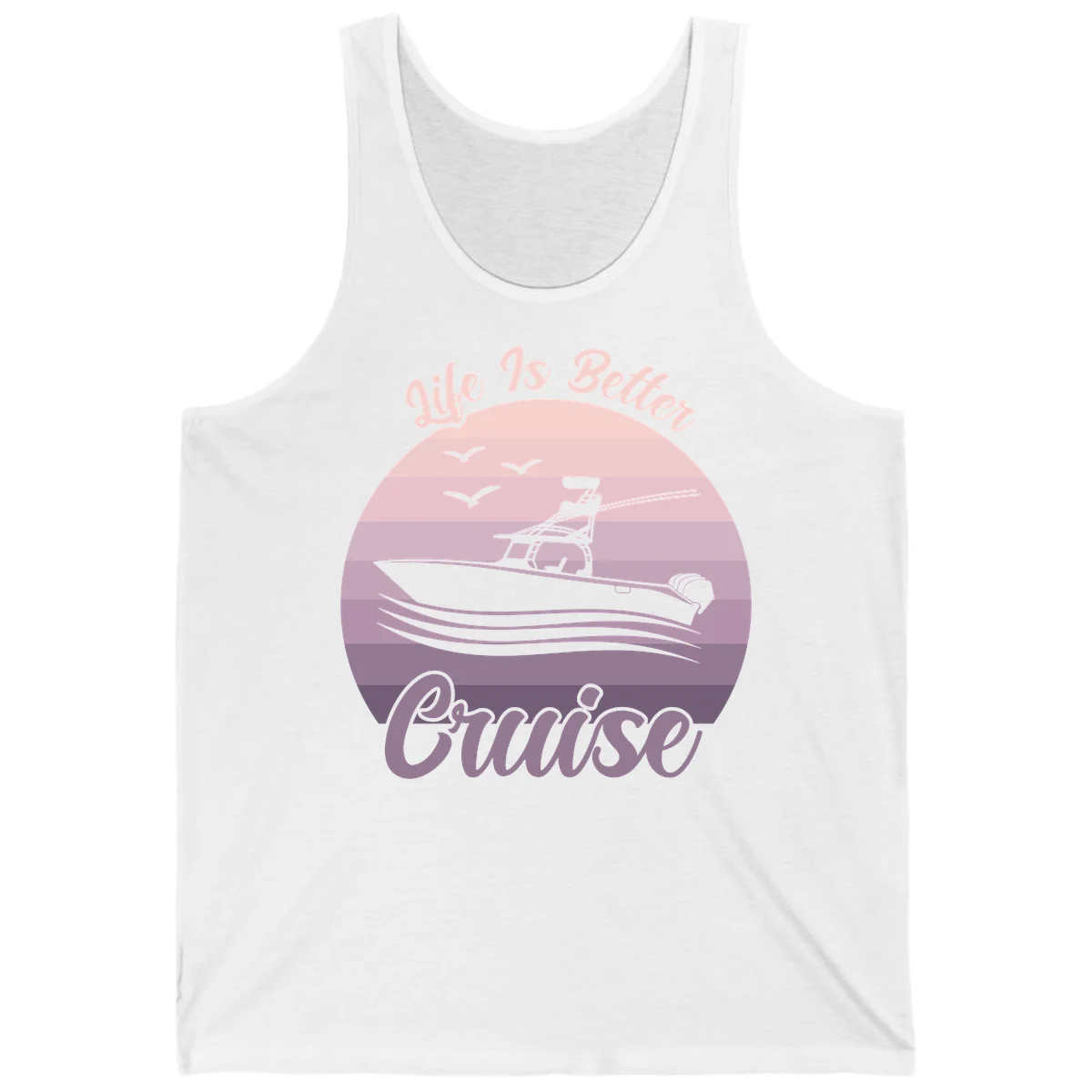 Life Is Better Boating Tank Top in White