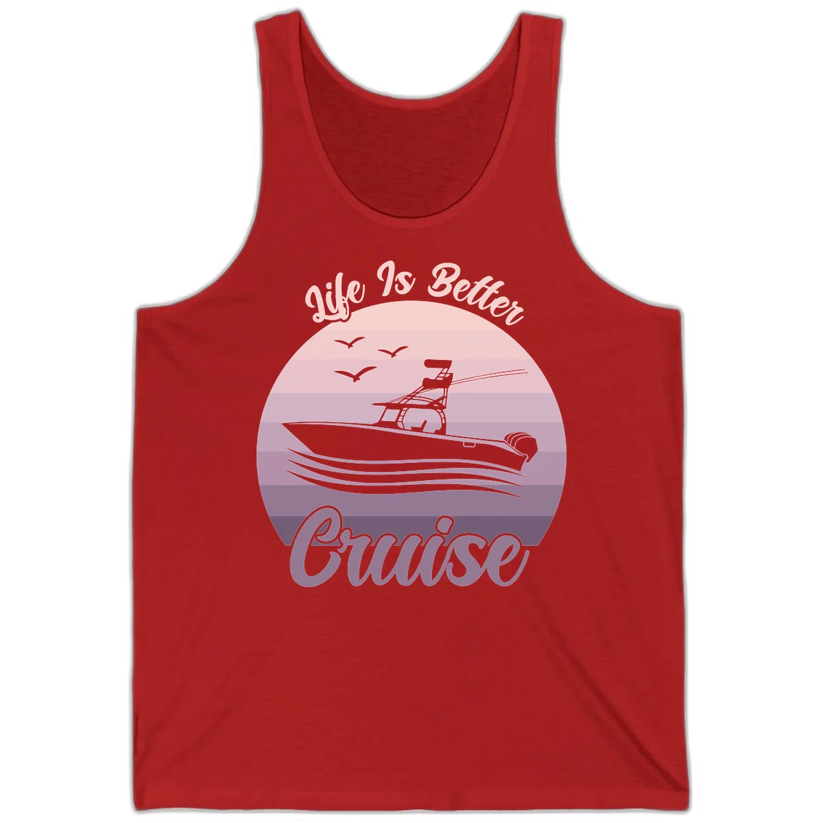 Life Is Better Boating Tank Top in Red