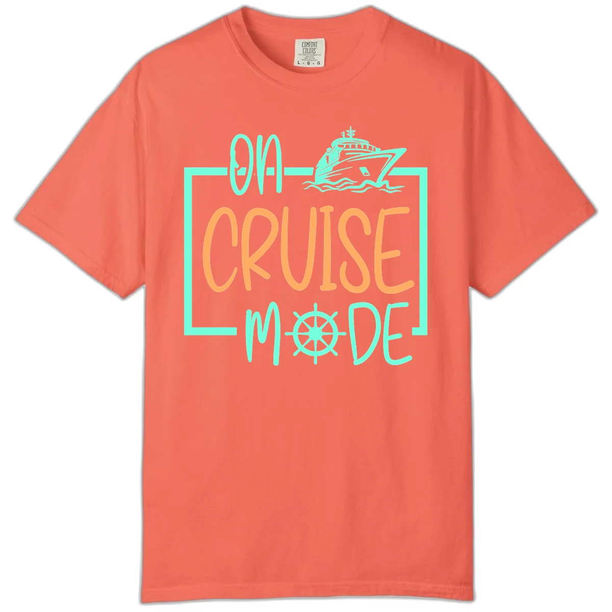 On Cruise Mode Comfort Color Tee in Bright Salmon