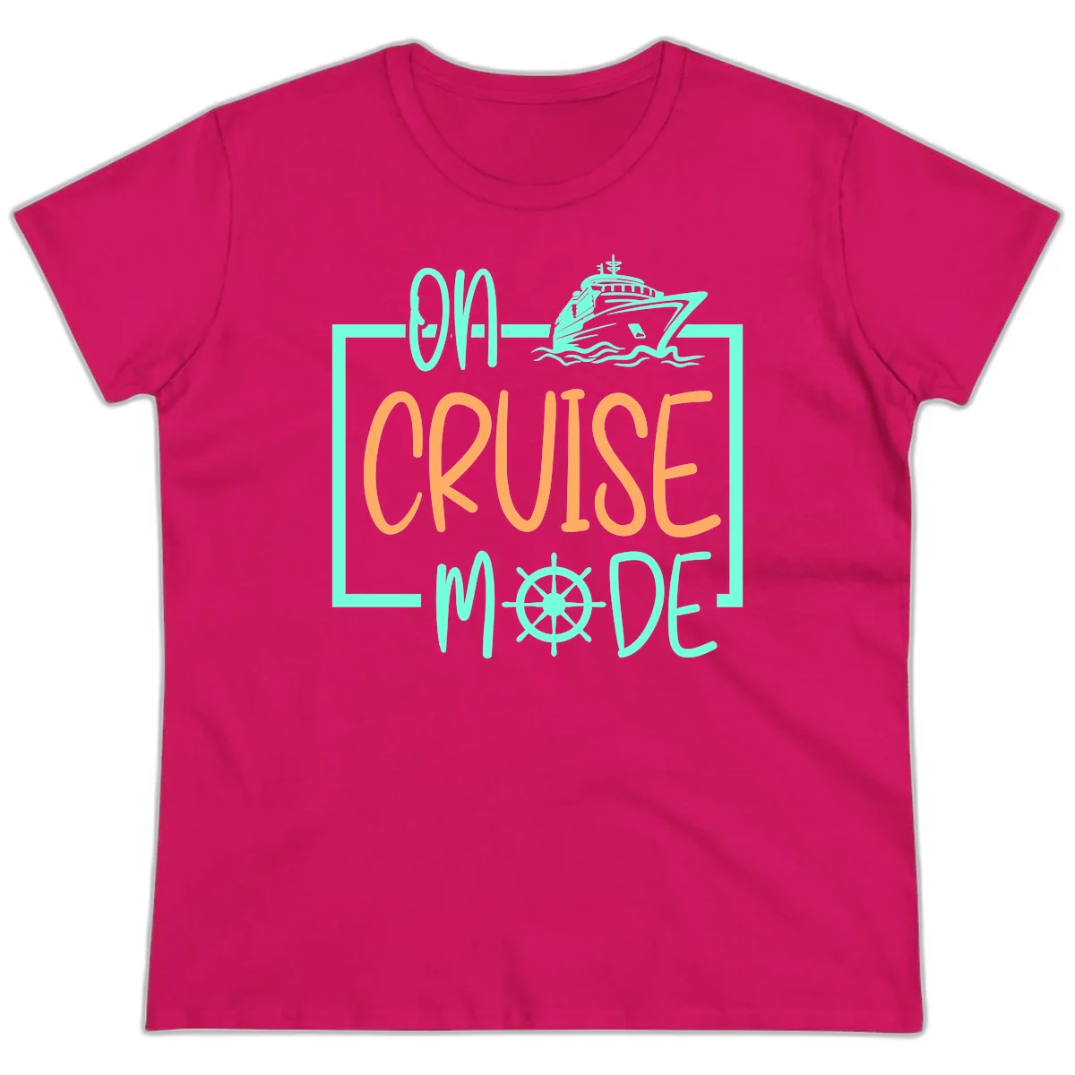 On Cruise Mode Ladies Tee in Heliconia