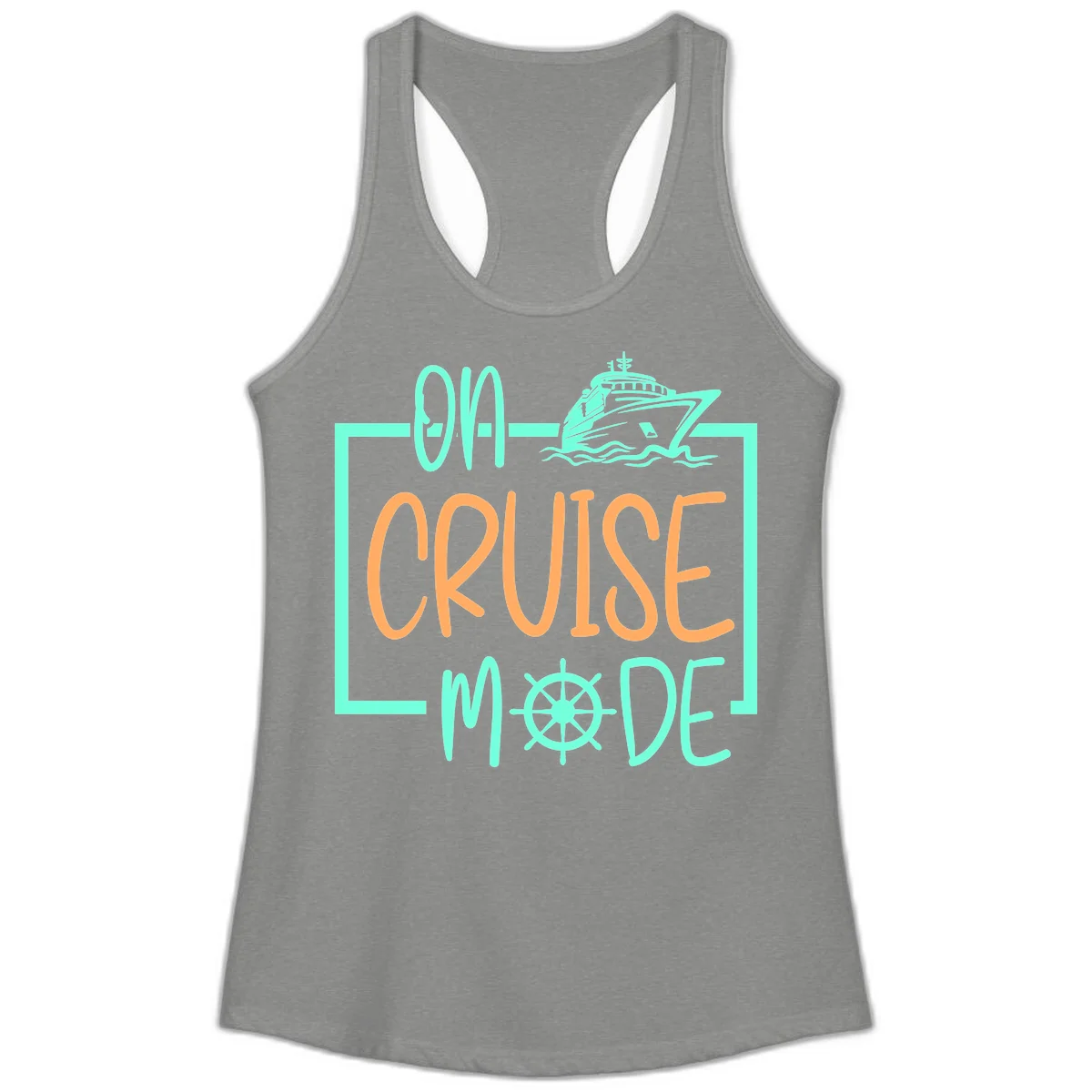 On Cruise Mode Ladies Tank in Heather Grey