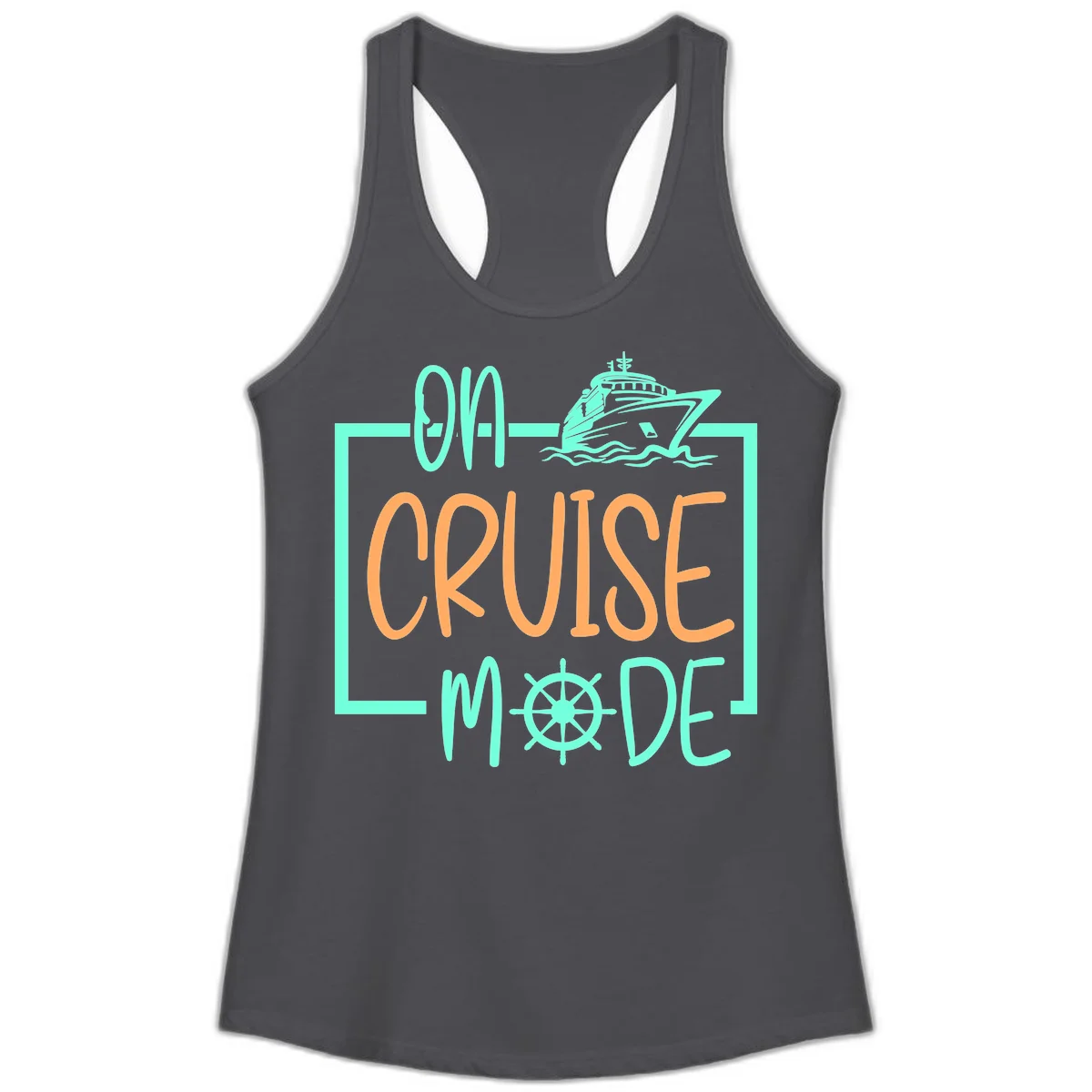 On Cruise Mode Ladies Tank in Solid Dark Gray