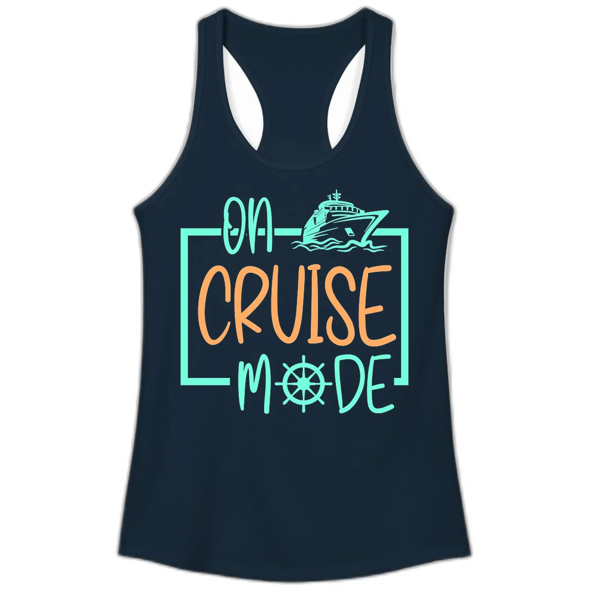 On Cruise Mode Ladies Tank in Solid Midnight Navy