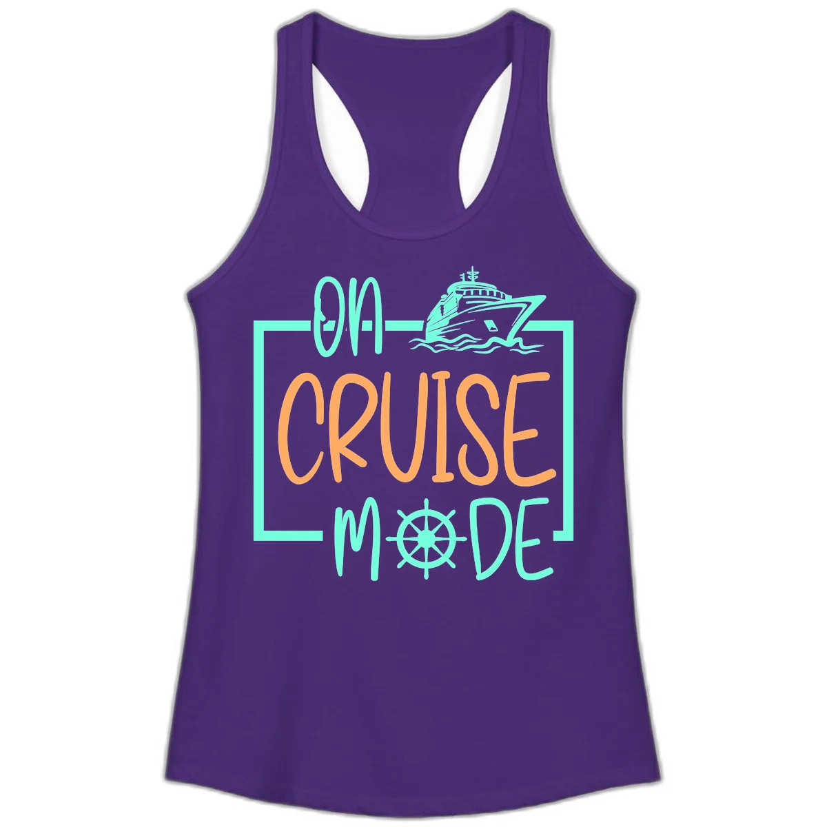 On Cruise Mode Ladies Tank in Solid Purple Rush