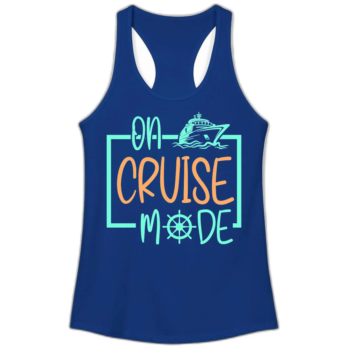 On Cruise Mode Ladies Tank in Solid Royal