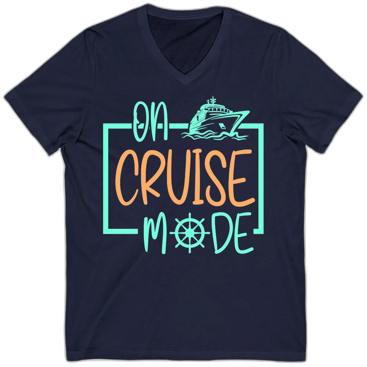 On Cruise Mode V-Neck Tee in Navy