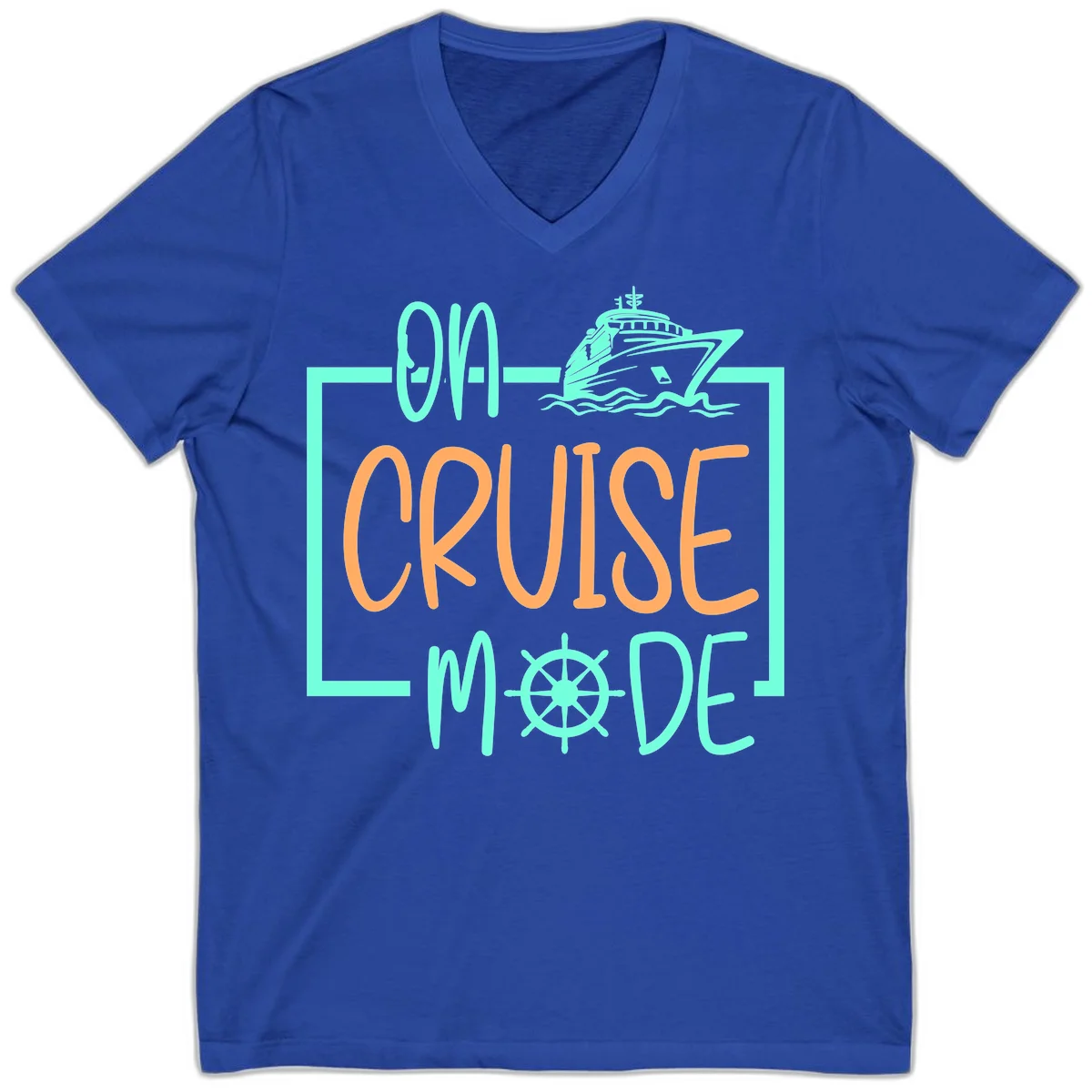 On Cruise Mode V-Neck Tee in True Royal