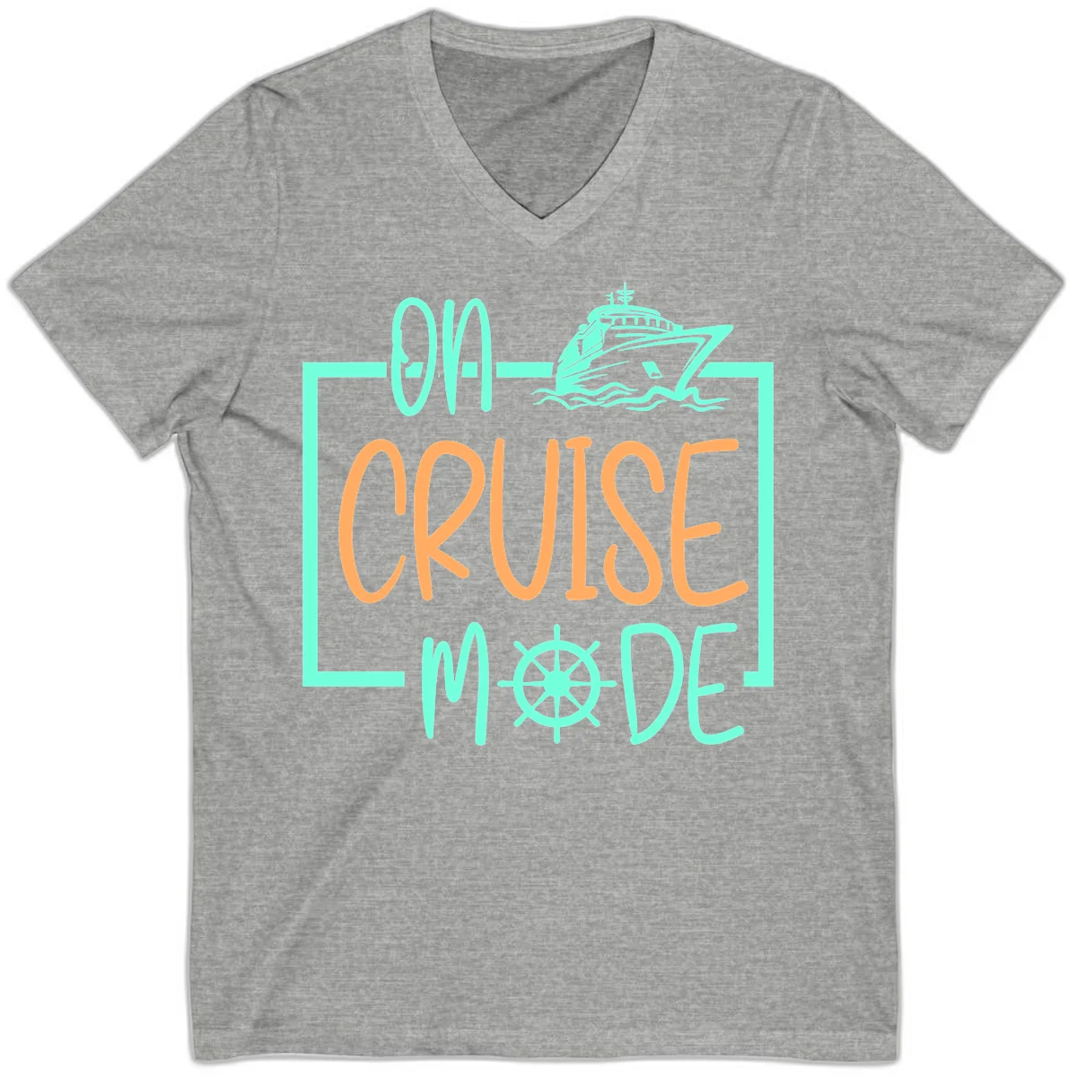 On Cruise Mode V-Neck Tee in Athletic Heather