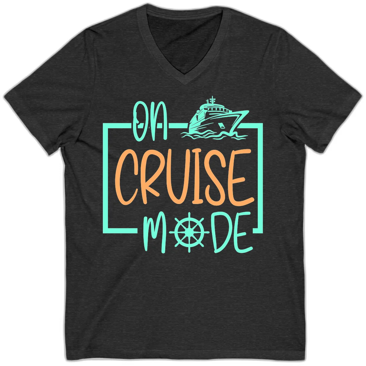On Cruise Mode V-Neck Tee in Dark Grey Heather