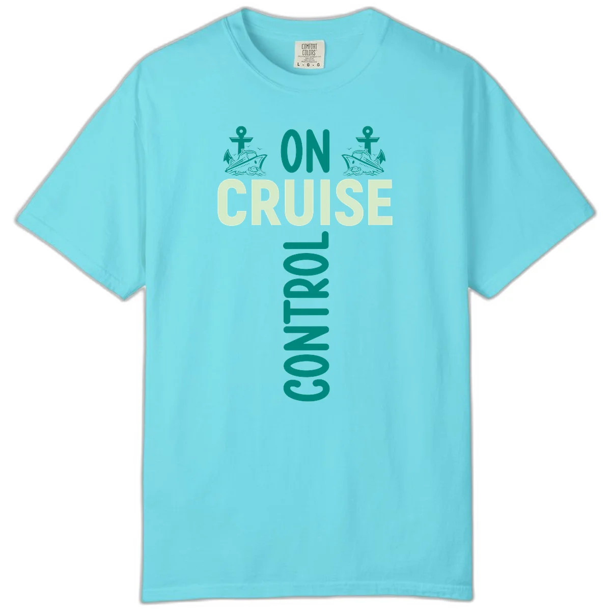 On Cruise With You Comfort Color T-Shirt in Lagoon Blue