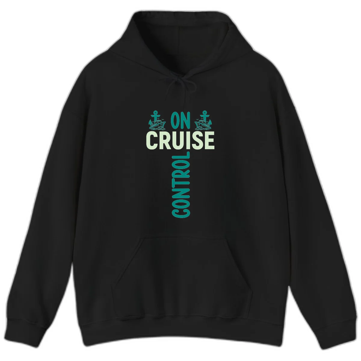 On Cruise With You Nautical Vacation Hoodie in Black