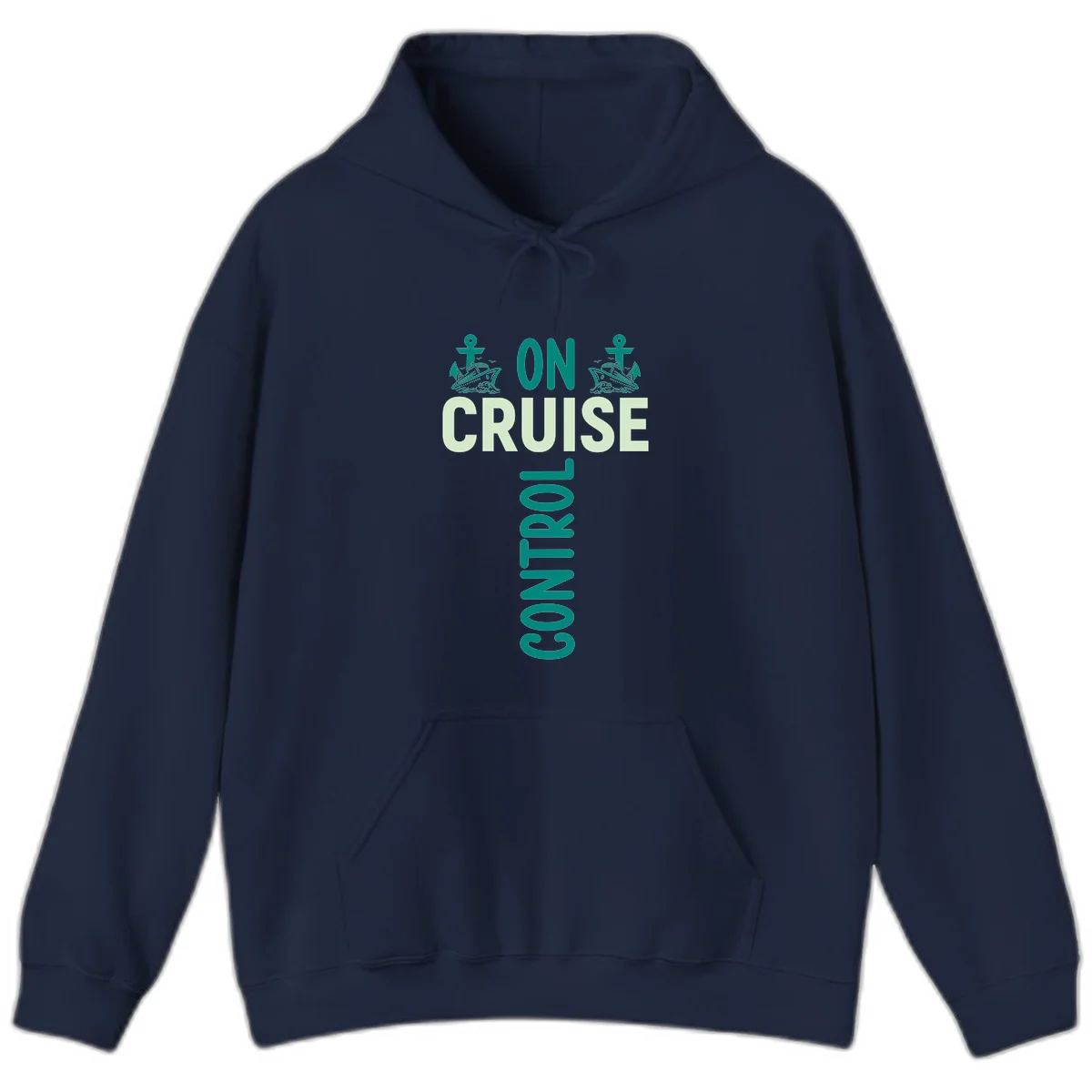 On Cruise With You Nautical Vacation Hoodie in Navy