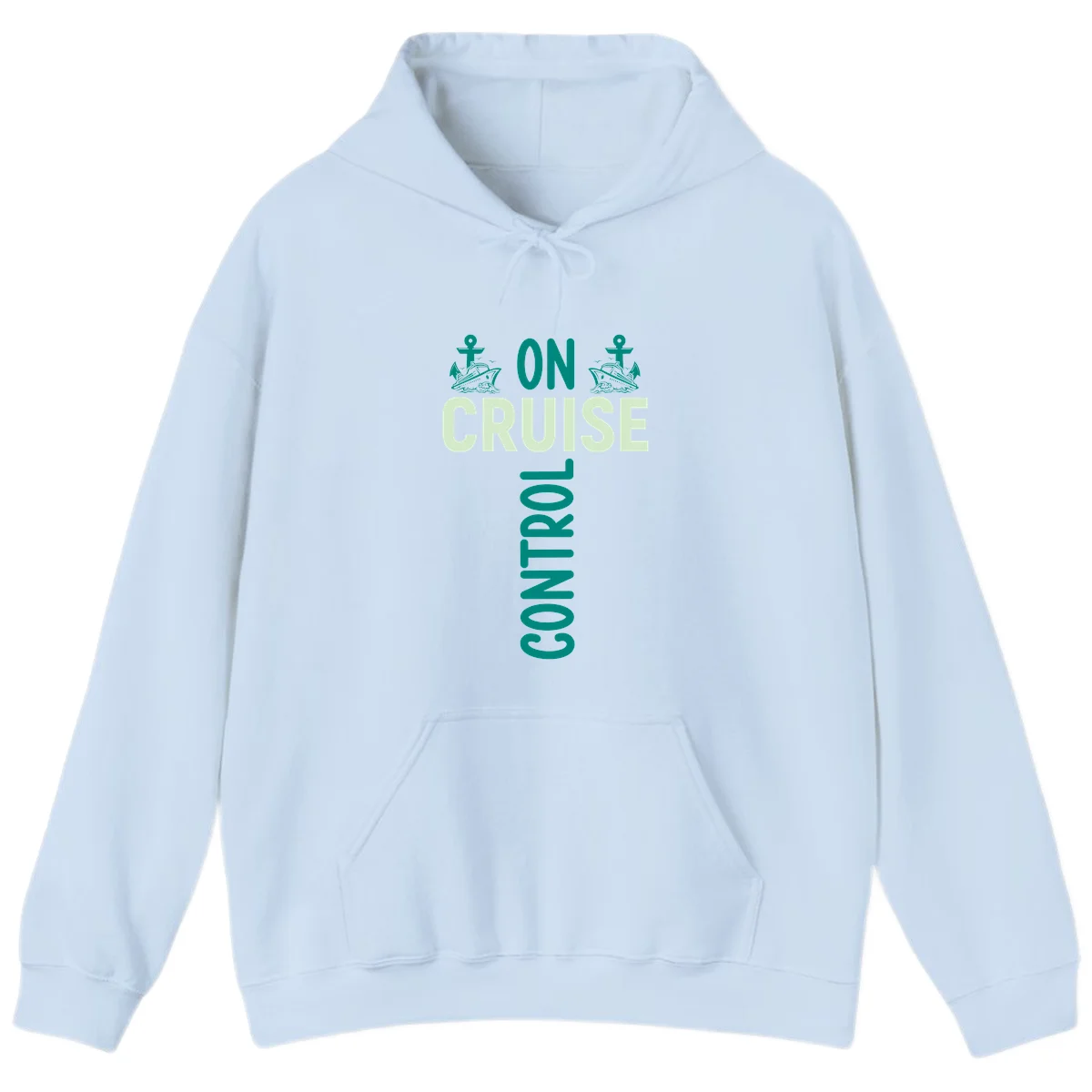 On Cruise With You Nautical Vacation Hoodie in Light Blue