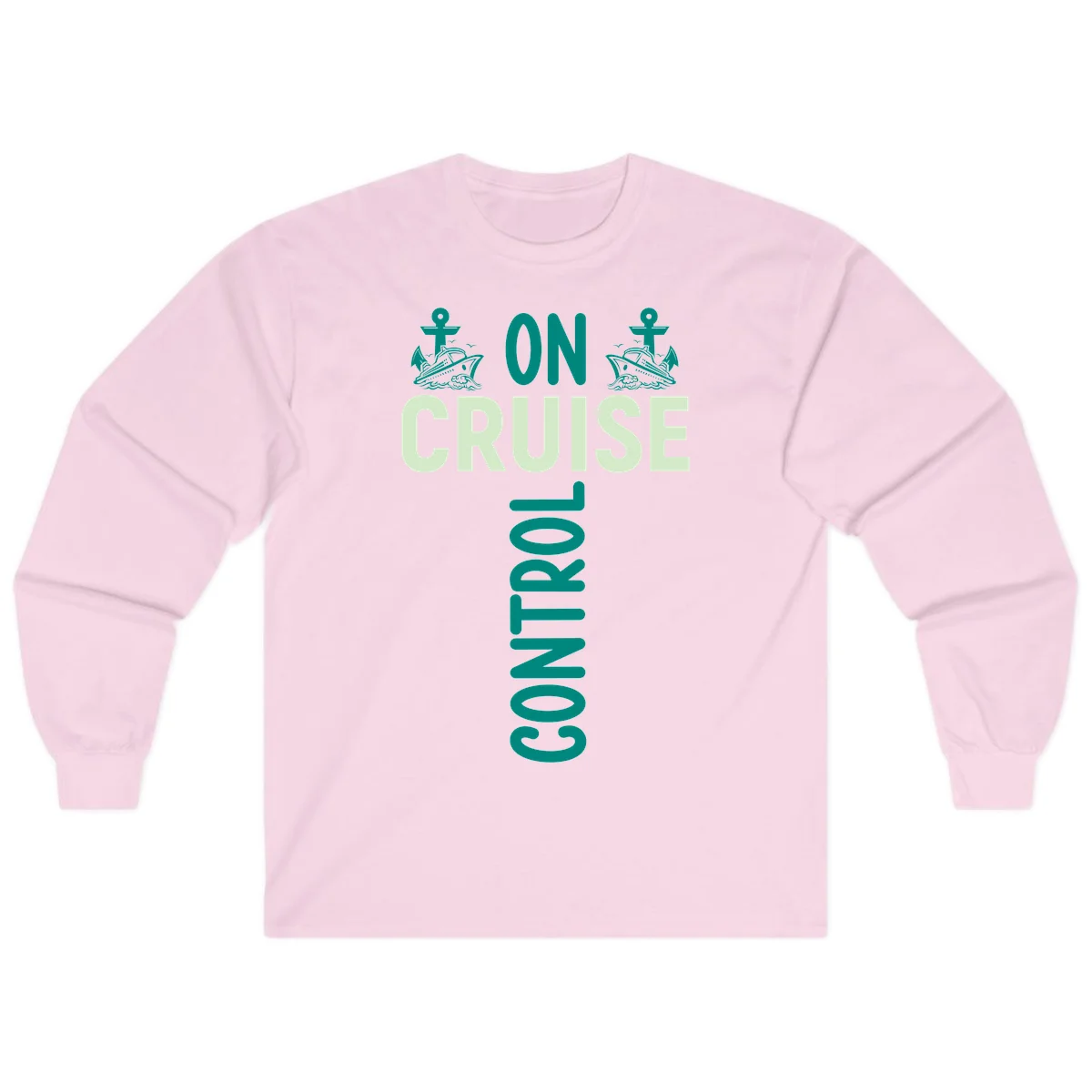On Cruise With You Nautical Cruise Long Sleeve Shirt in Light Pink