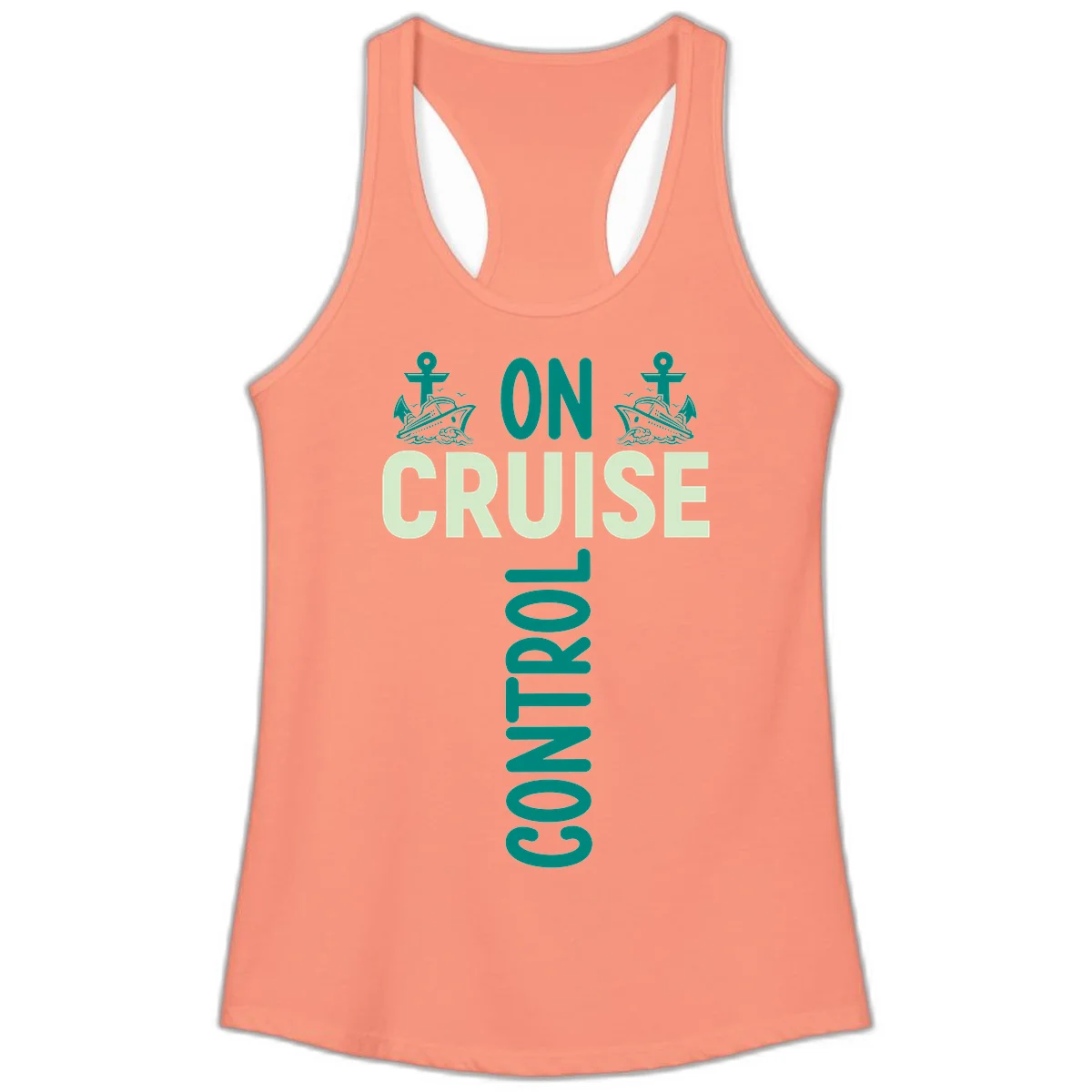 On Cruise With You Ladies Racerback Tank in Solid Light Orange