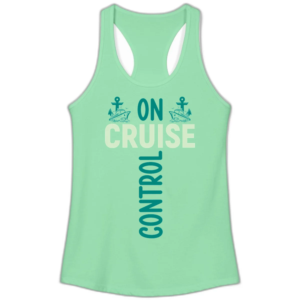 On Cruise With You Ladies Racerback Tank in Solid Mint
