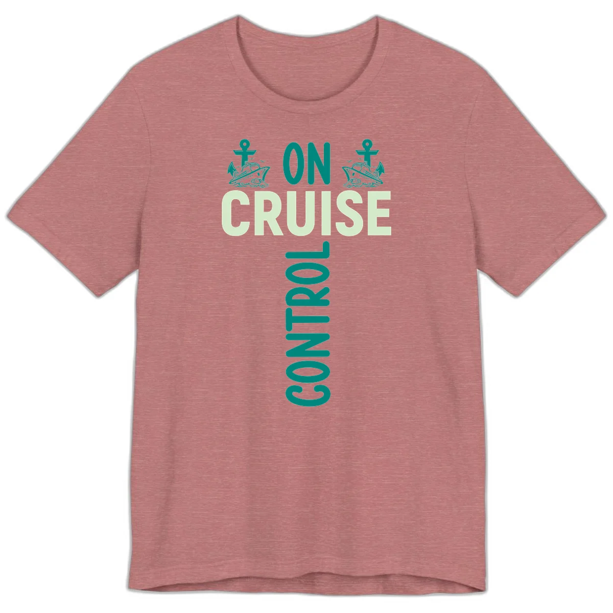On Cruise With You Nautical Couples Premium T-Shirt in Heather Mauve