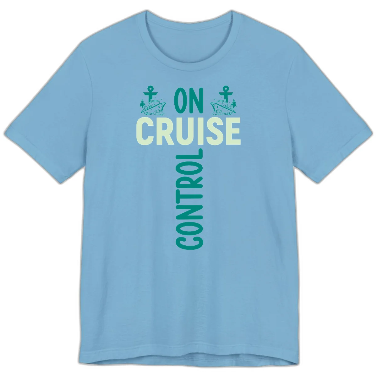 On Cruise With You Nautical Couples Premium T-Shirt in Ocean Blue