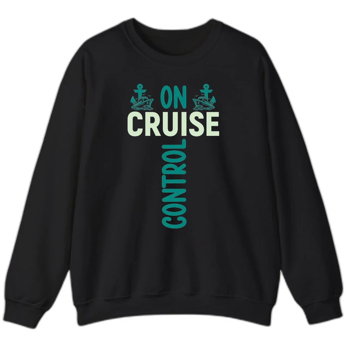 On Cruise With You Crewneck Sweatshirt in Black