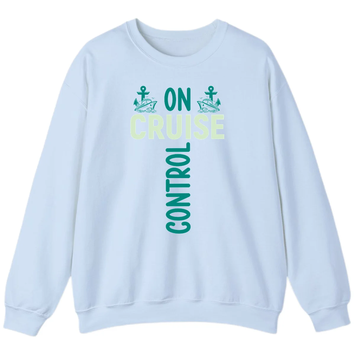 On Cruise With You Crewneck Sweatshirt in Light Blue
