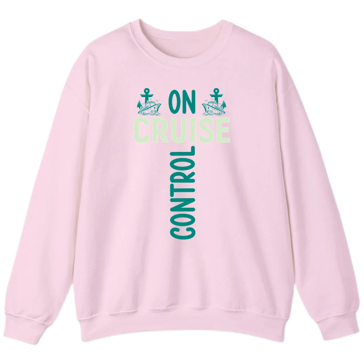 On Cruise With You Crewneck Sweatshirt in Light Pink