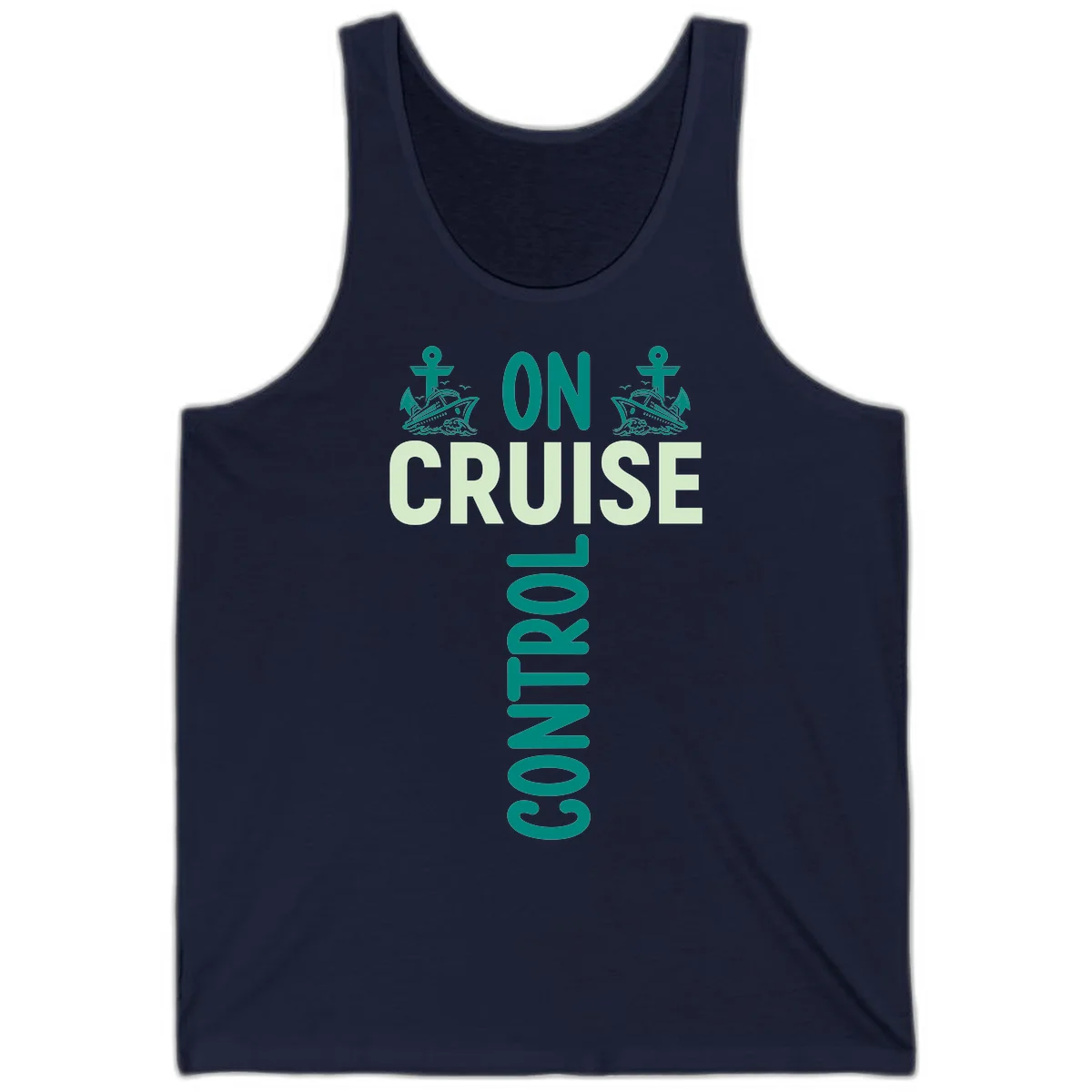 On Cruise With You Unisex Tank Top in Navy