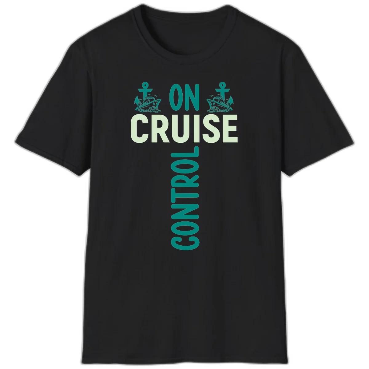 On Cruise With You Nautical Vacation T-Shirt in Black