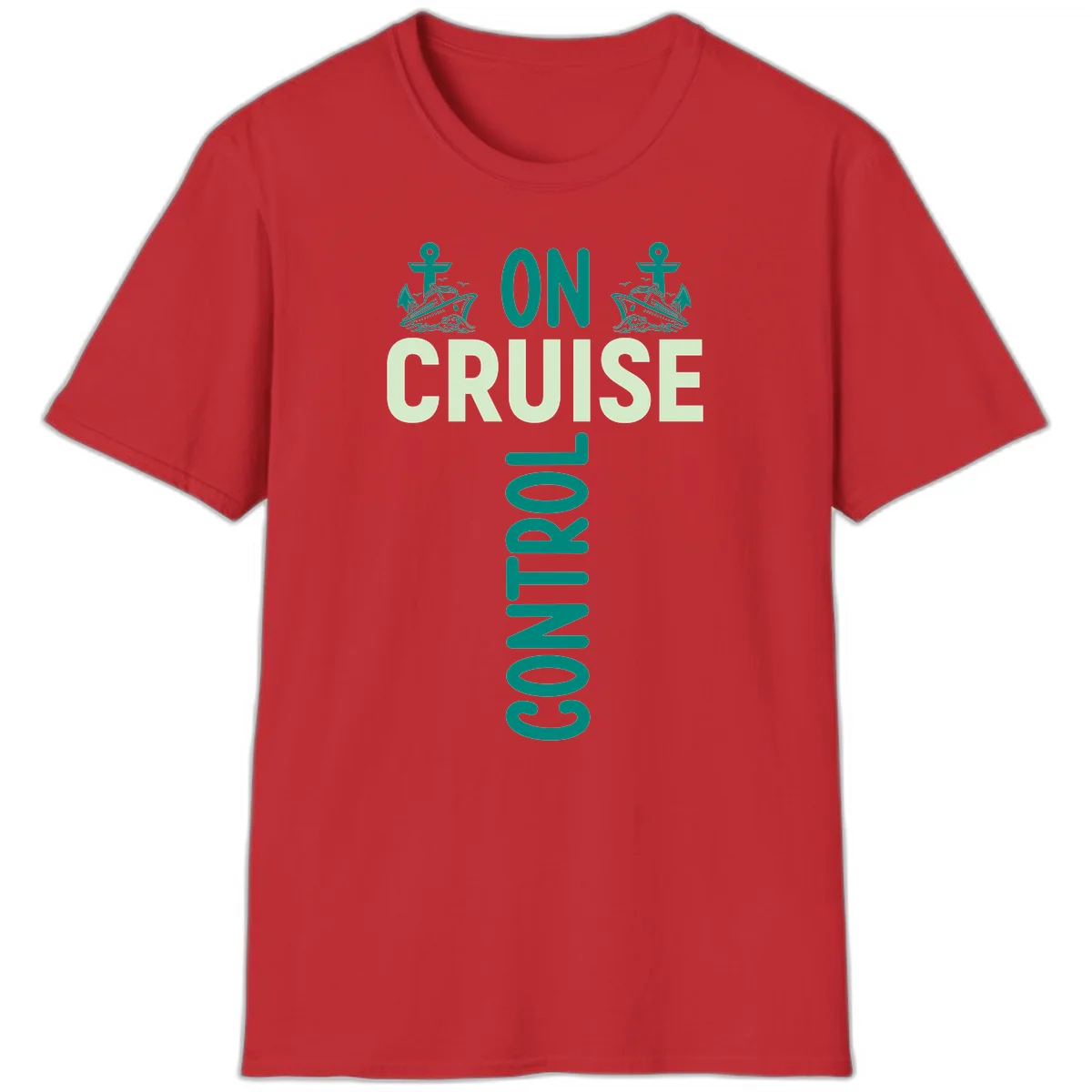 On Cruise With You Nautical Vacation T-Shirt in Red