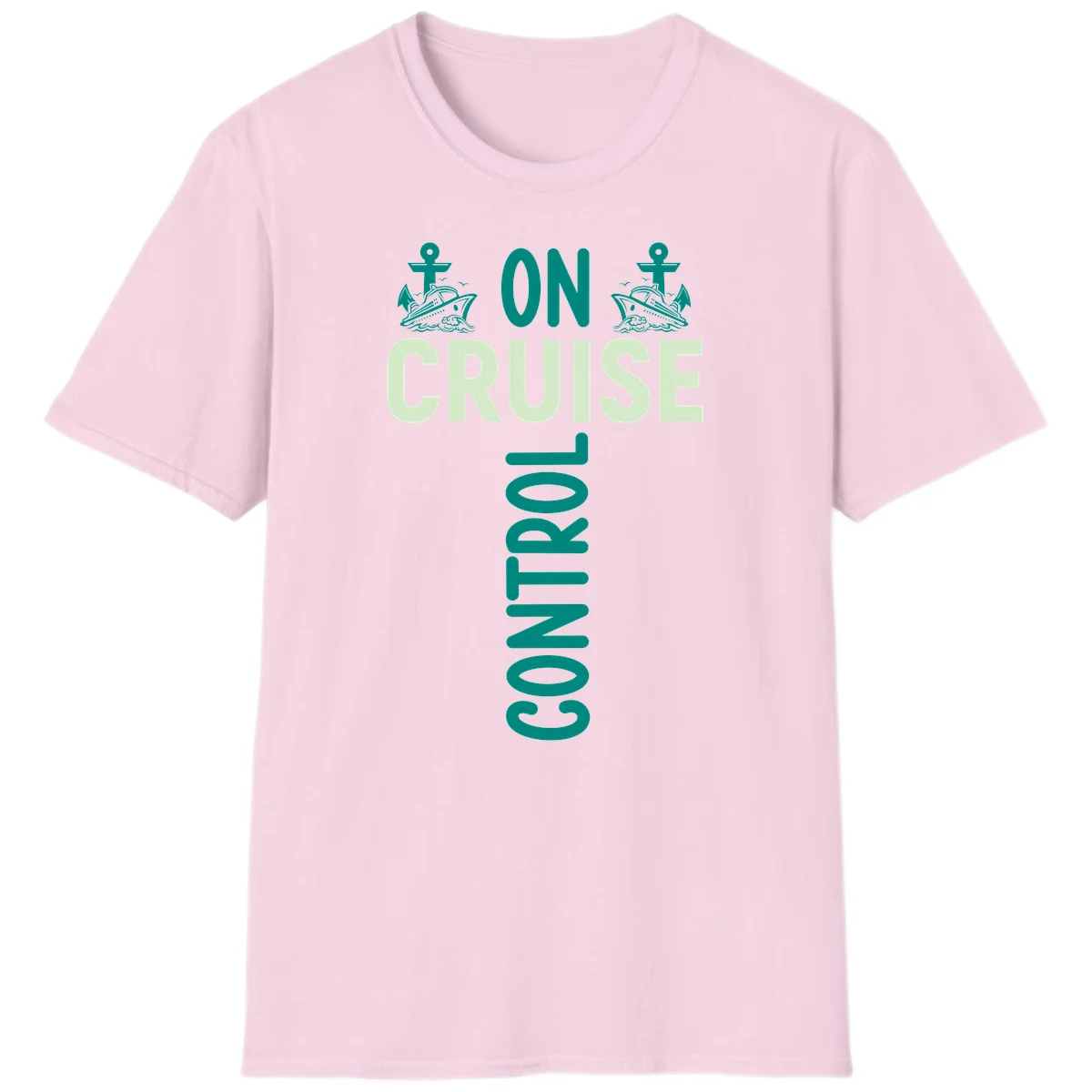 On Cruise With You Nautical Vacation T-Shirt in Light Pink