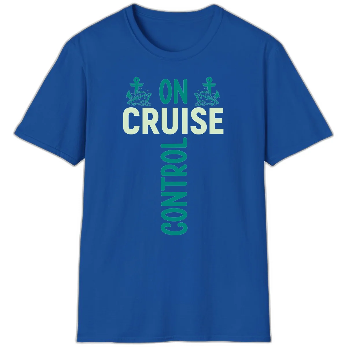 On Cruise With You Nautical Vacation T-Shirt in Royal