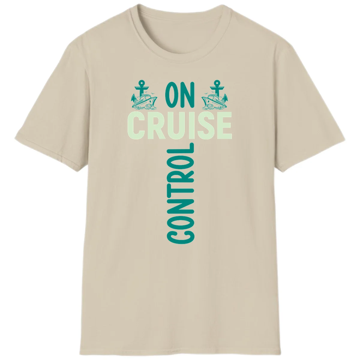 On Cruise With You Nautical Vacation T-Shirt in Sand