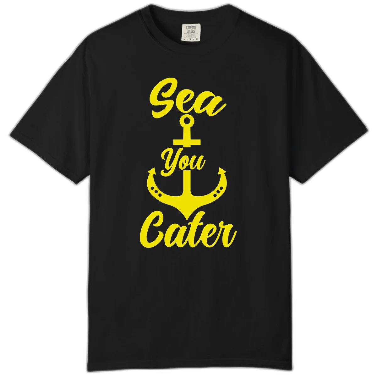 Sea You Later Anchor Comfort Color T-Shirt in Black