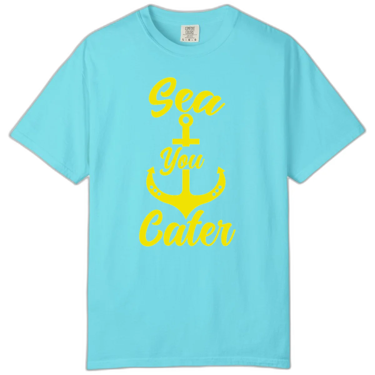 Sea You Later Anchor Comfort Color T-Shirt in Lagoon Blue