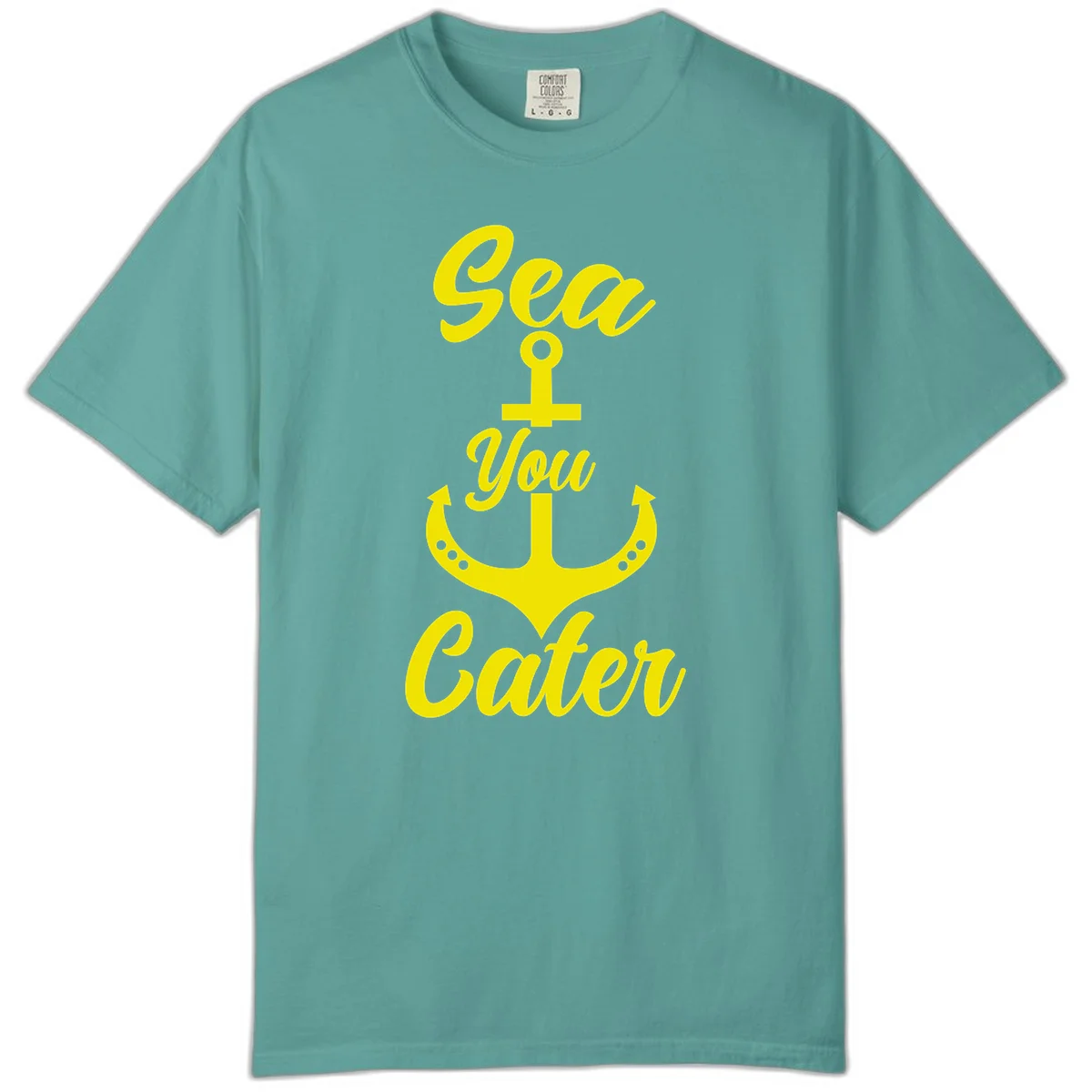 Sea You Later Anchor Comfort Color T-Shirt in Seafoam