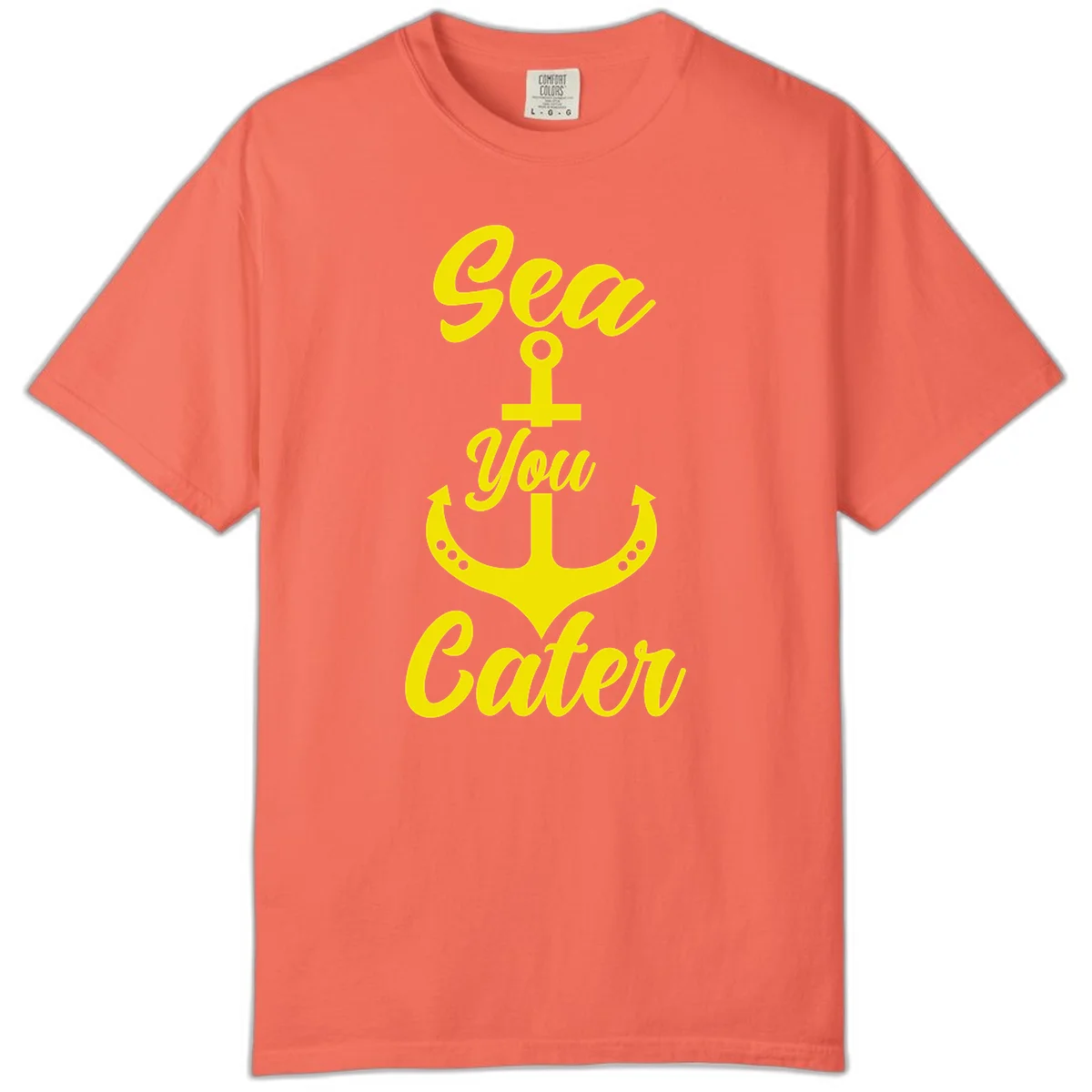 Sea You Later Anchor Comfort Color T-Shirt in Bright Salmon
