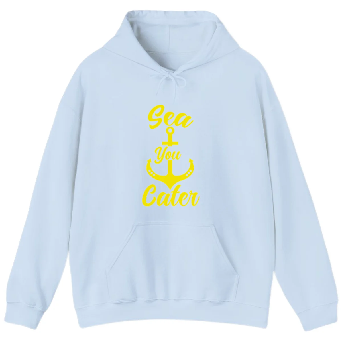 Sea You Later Anchor Hoodie in Light Blue