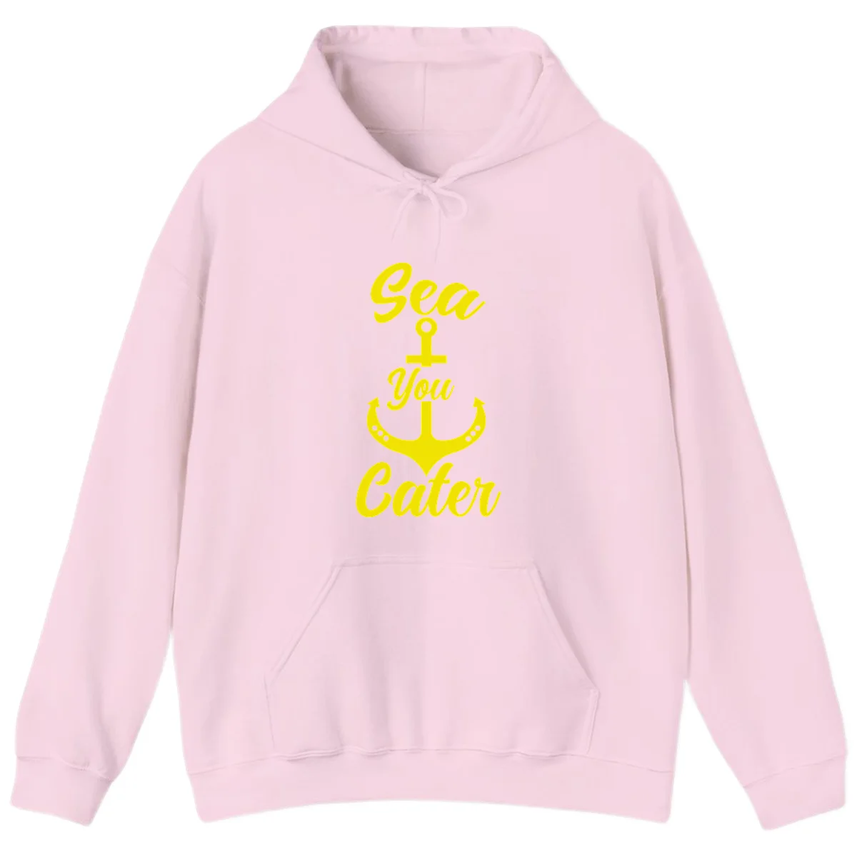 Sea You Later Anchor Hoodie in Light Pink
