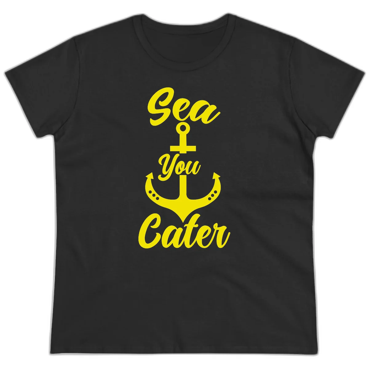 Sea You Later Anchor Ladies Tee in Black