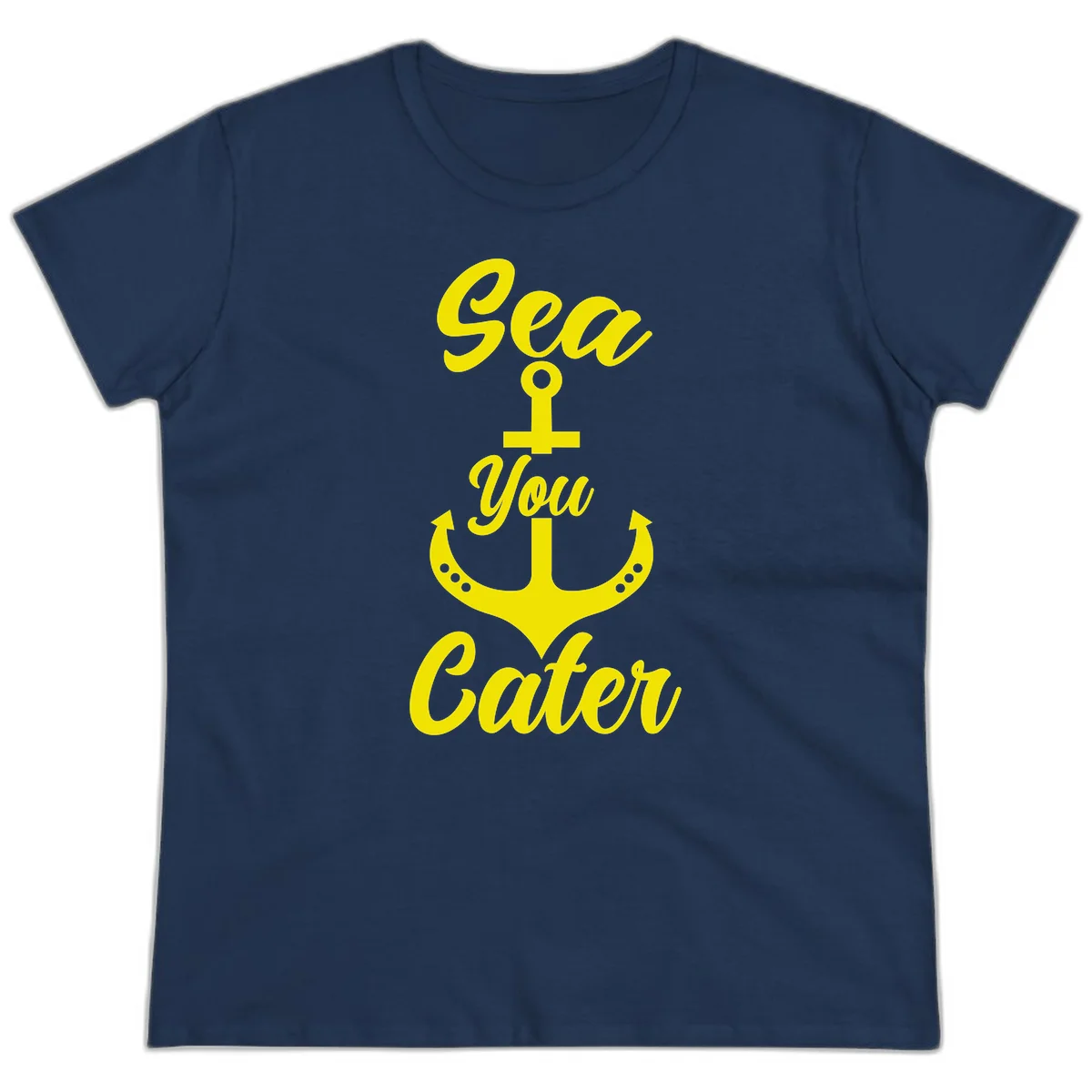 Sea You Later Anchor Ladies Tee in Navy