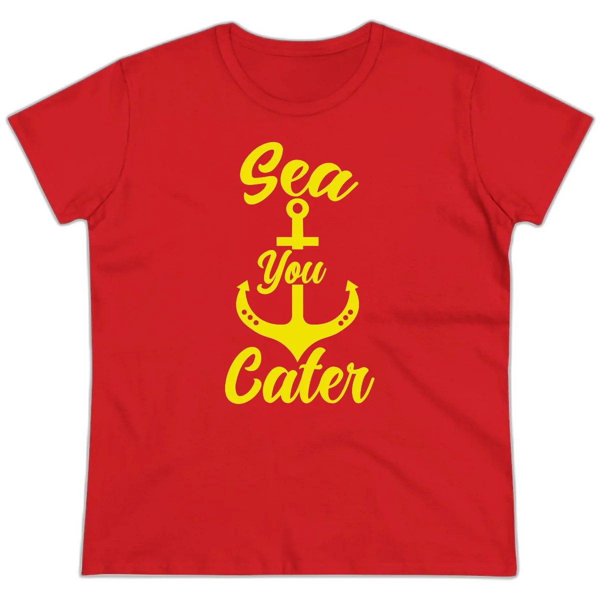 Sea You Later Anchor Ladies Tee in Red