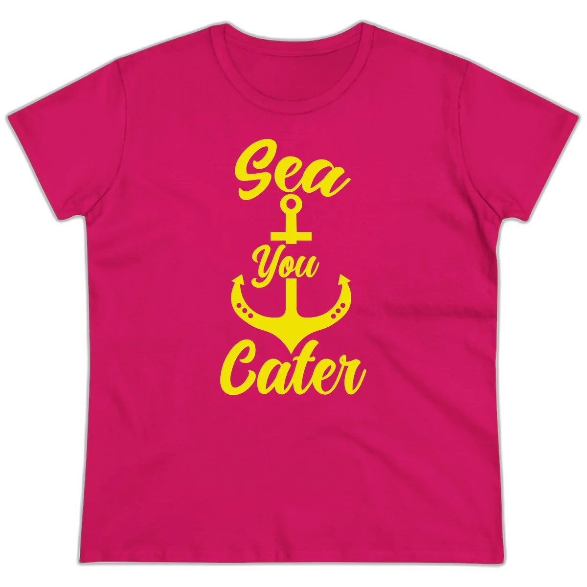 Sea You Later Anchor Ladies Tee in Heliconia