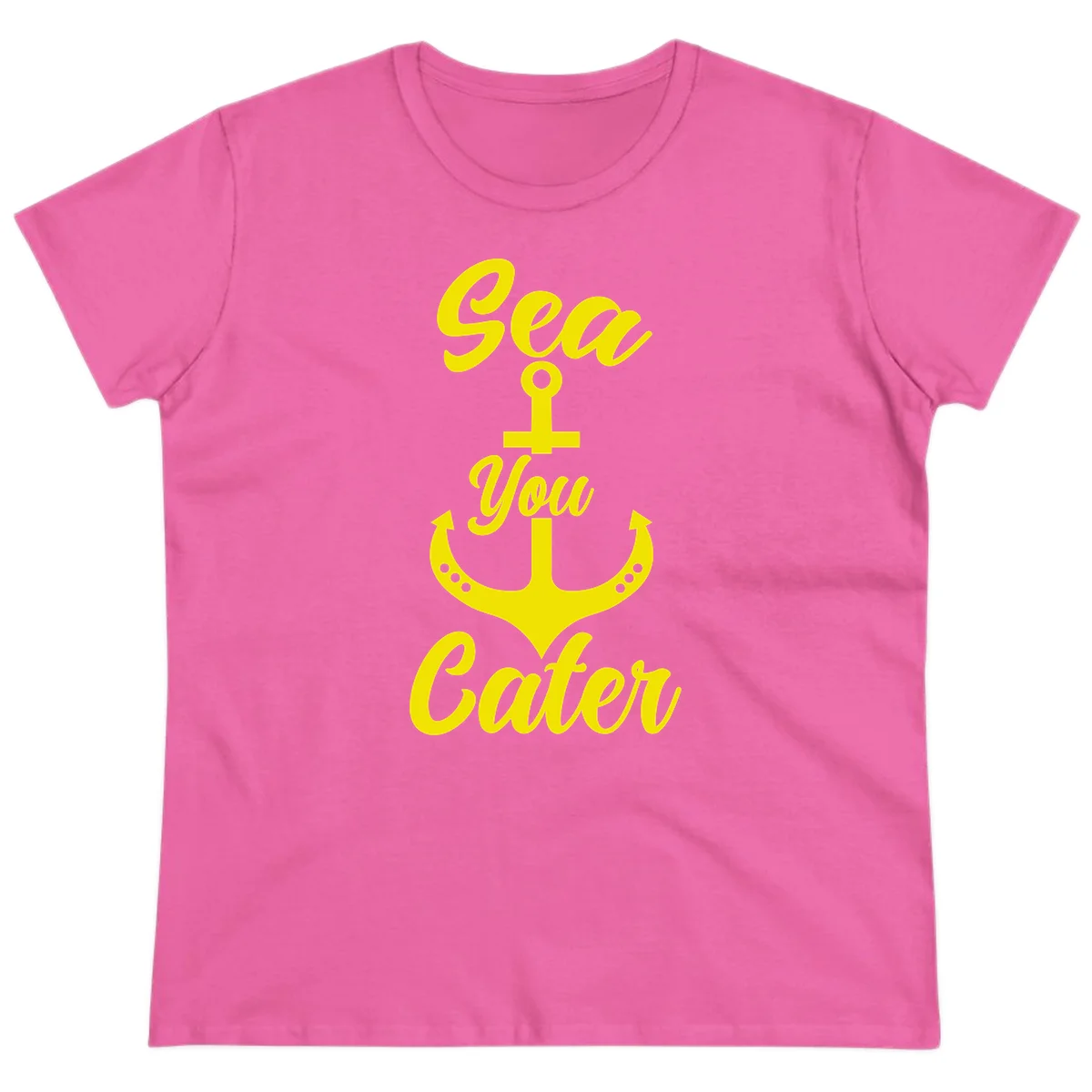 Sea You Later Anchor Ladies Tee in Azalea