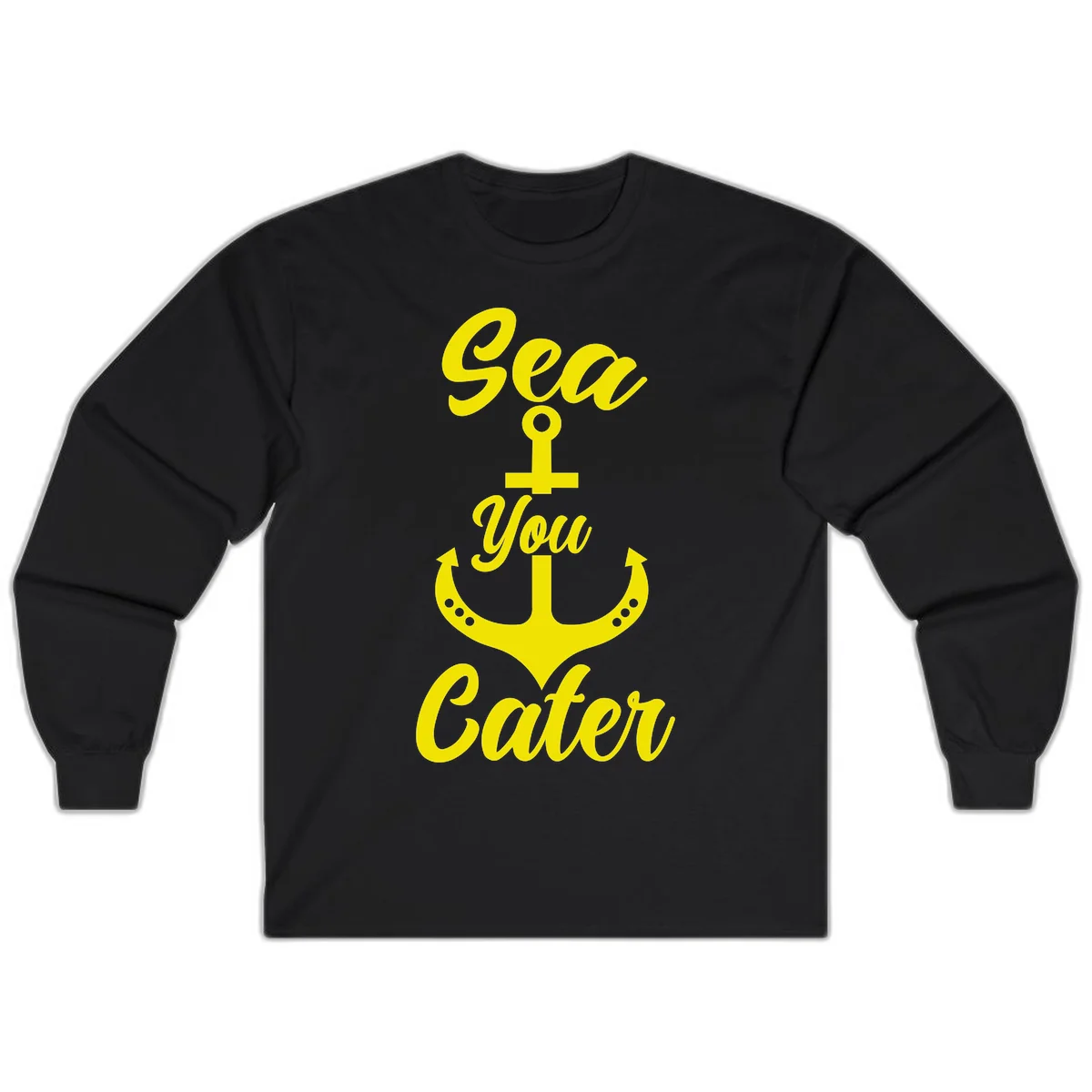 Sea You Later Anchor Long Sleeve T-Shirt in Black