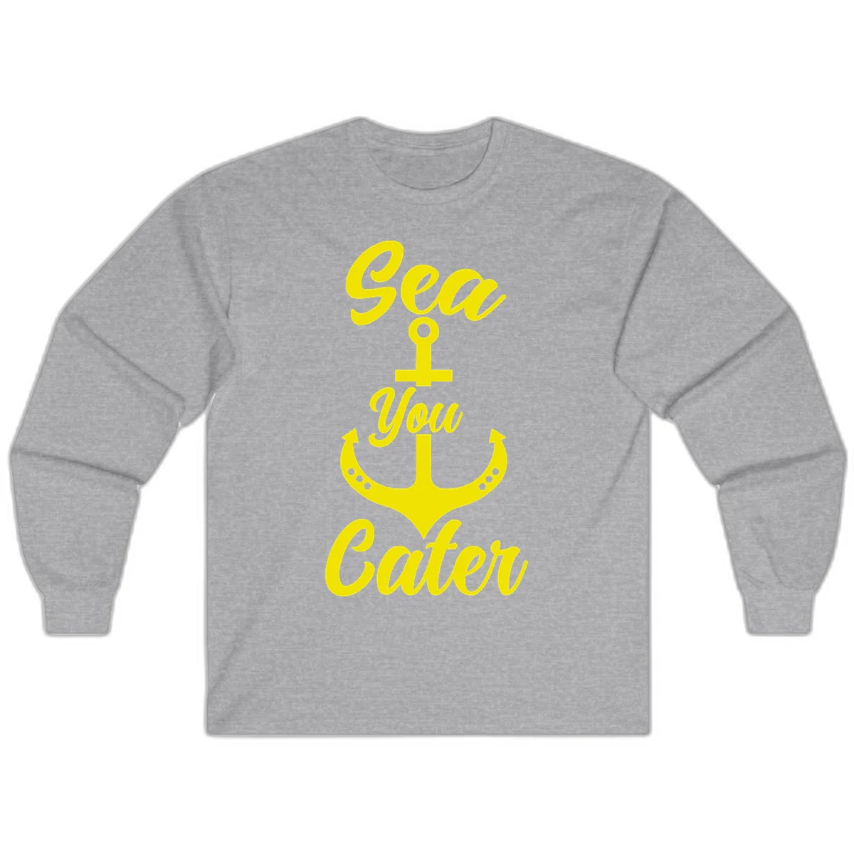 Sea You Later Anchor Long Sleeve T-Shirt in Sport Grey