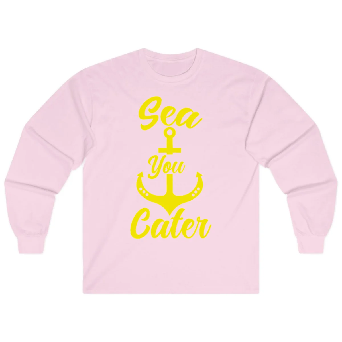 Sea You Later Anchor Long Sleeve T-Shirt in Light Pink
