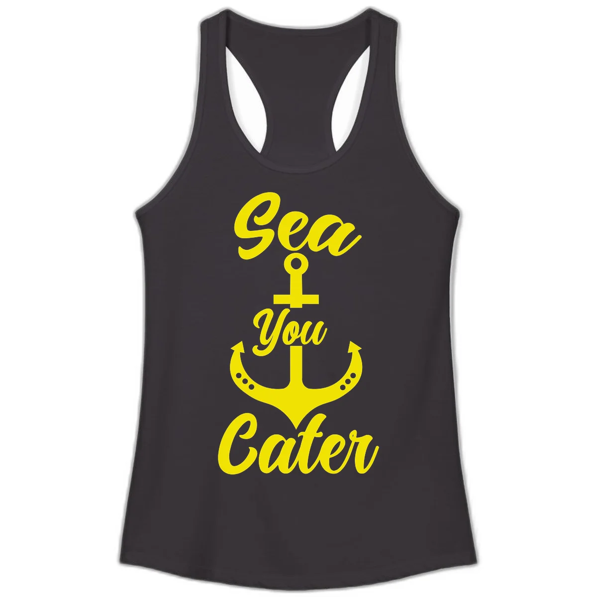 Sea You Later Anchor Ladies Tank Top in Black