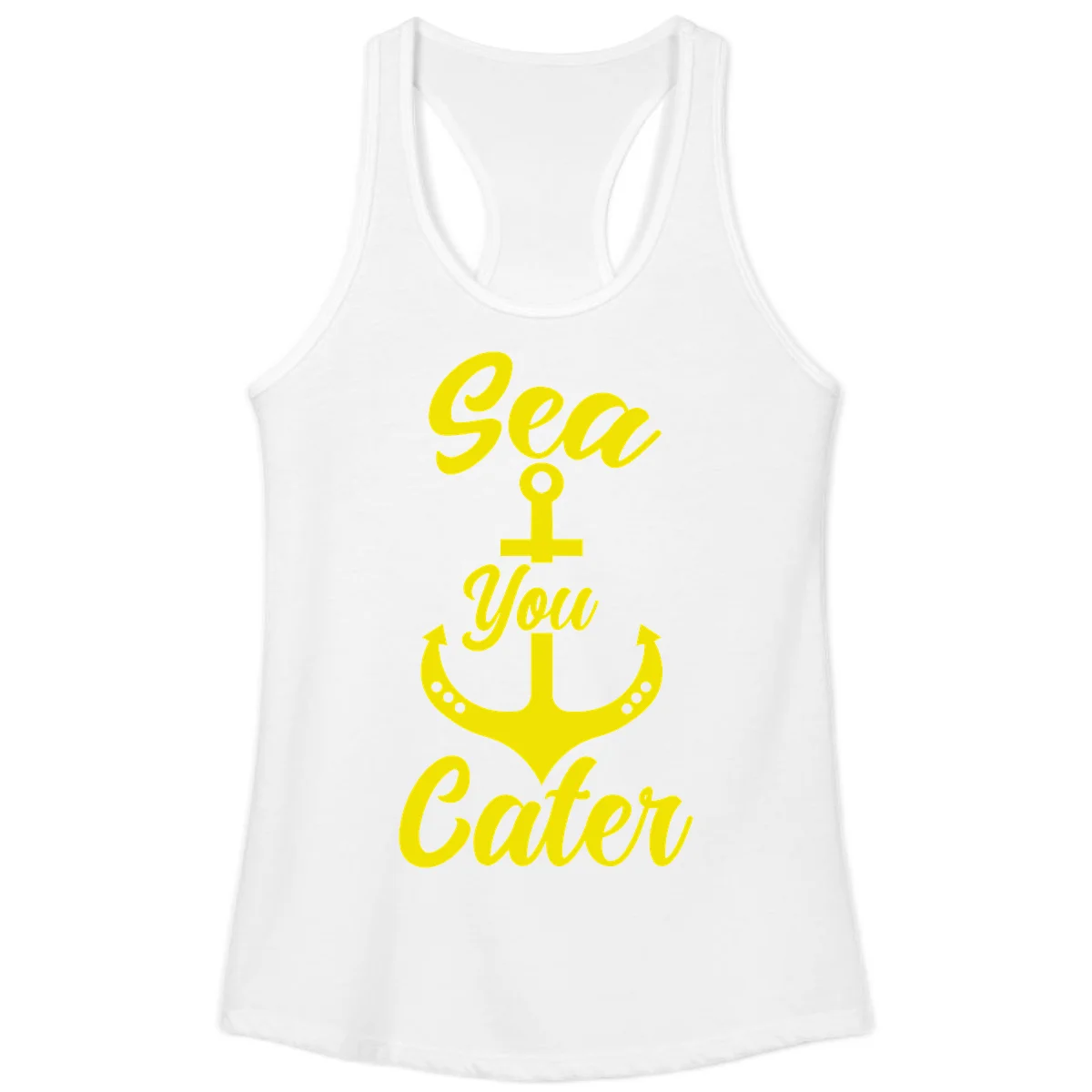 Sea You Later Anchor Ladies Tank Top in White