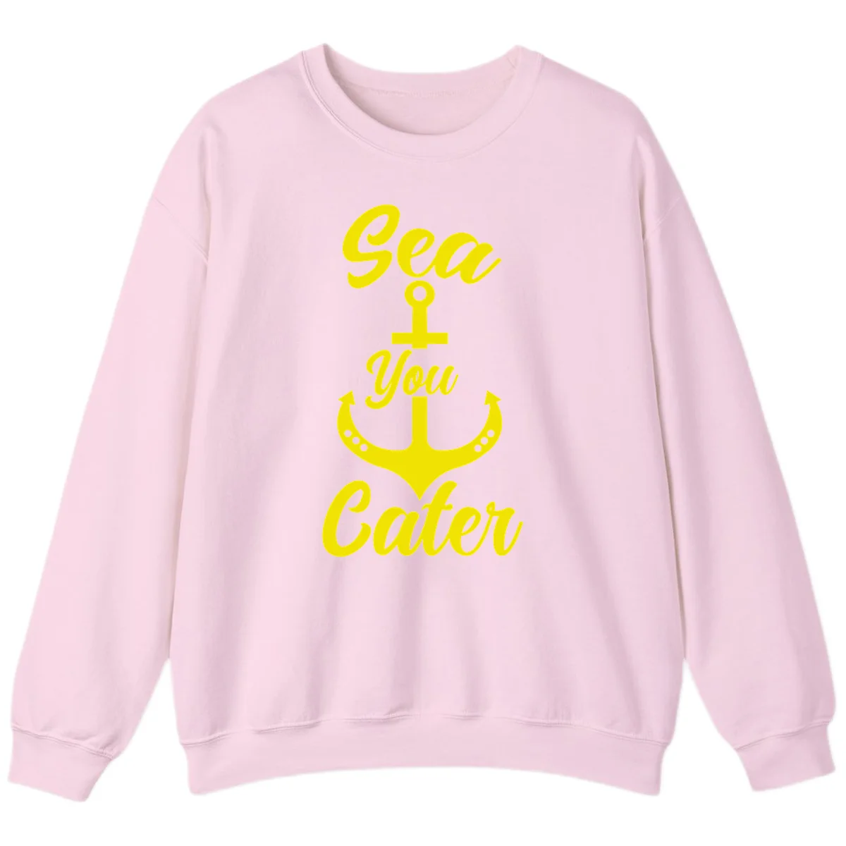 Sea You Later Anchor Sweatshirt in Light Pink