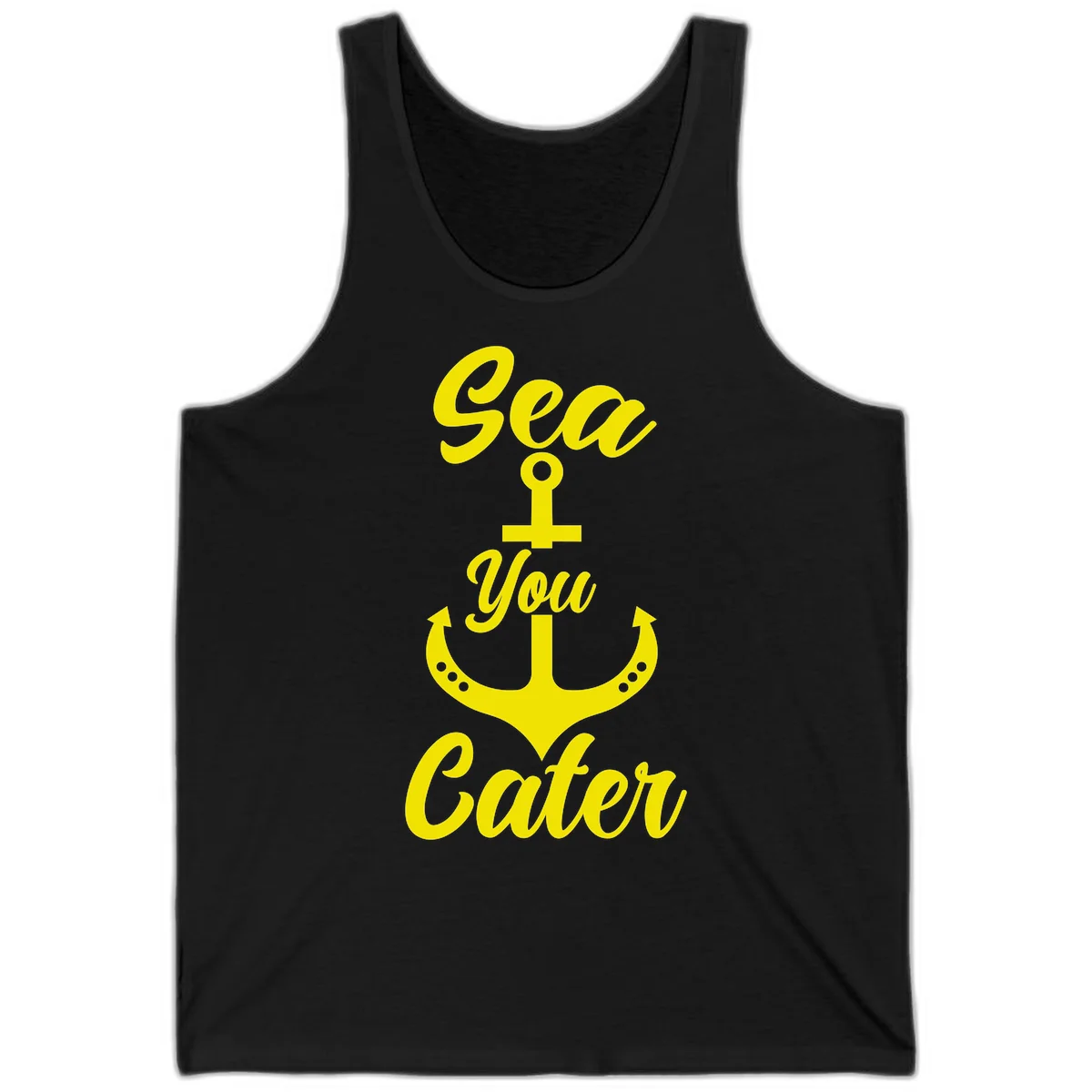 Sea You Later Anchor Tank Top in Black