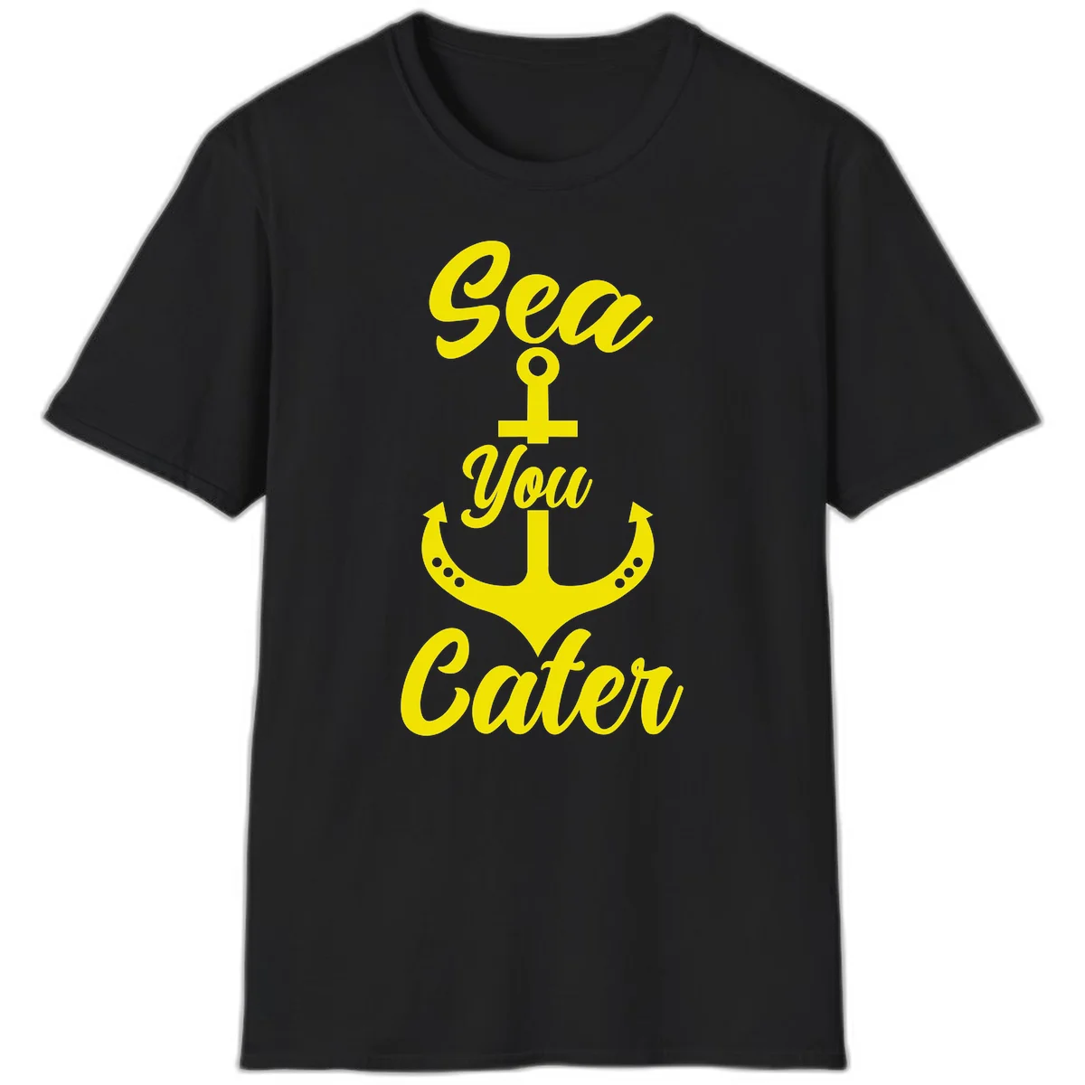 Sea You Later Anchor T-Shirt in Black